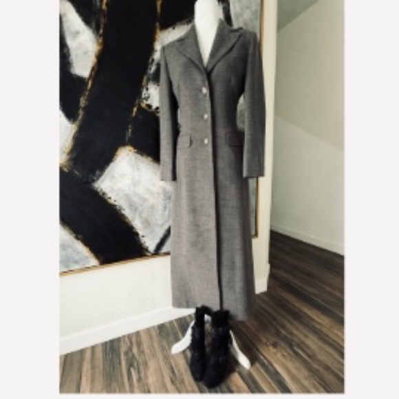 BEBE TAILORED GRAY FULL-LENGTH COAT - Picture 3 of 13